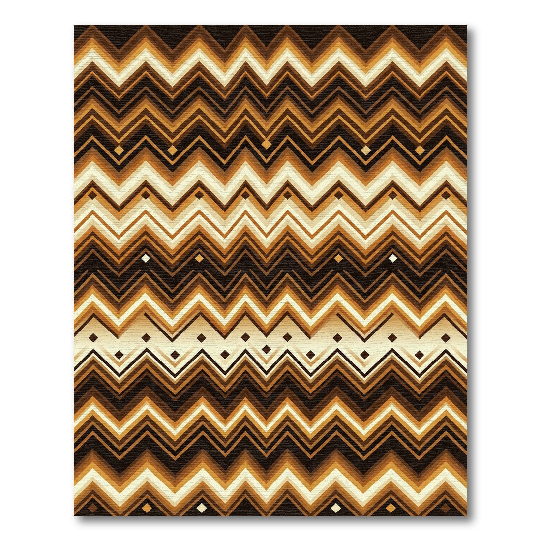 Earthy Chevron Geometric Bronze Abstract Rug