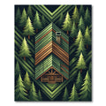 Forest Cabin Geometric Wood Panel Rug
