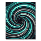 Cyan and Charcoal Infinite Swirl Rug