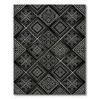 Monochrome Geometric Diamond Tribal Rug