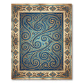 Cerulean Swirls and Golden Filigree Flourish Rug