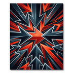 Bold Red Jagged Arrows Abstract Rug