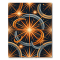 Cosmic Orange Starry Celestial Swirl Rug