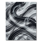 Monochrome Abstract Brushstroke Ribbon Rug