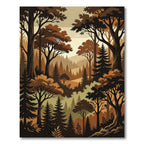 Woodland Forest Layers Amber Tones Rug