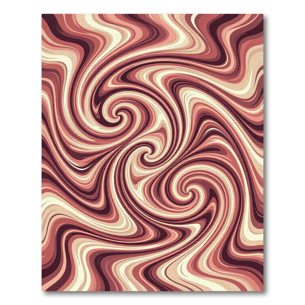 Crimson Swirl Marble Abstract Rug