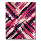 Crimson Berry Jagged Stripe Overlay Rug