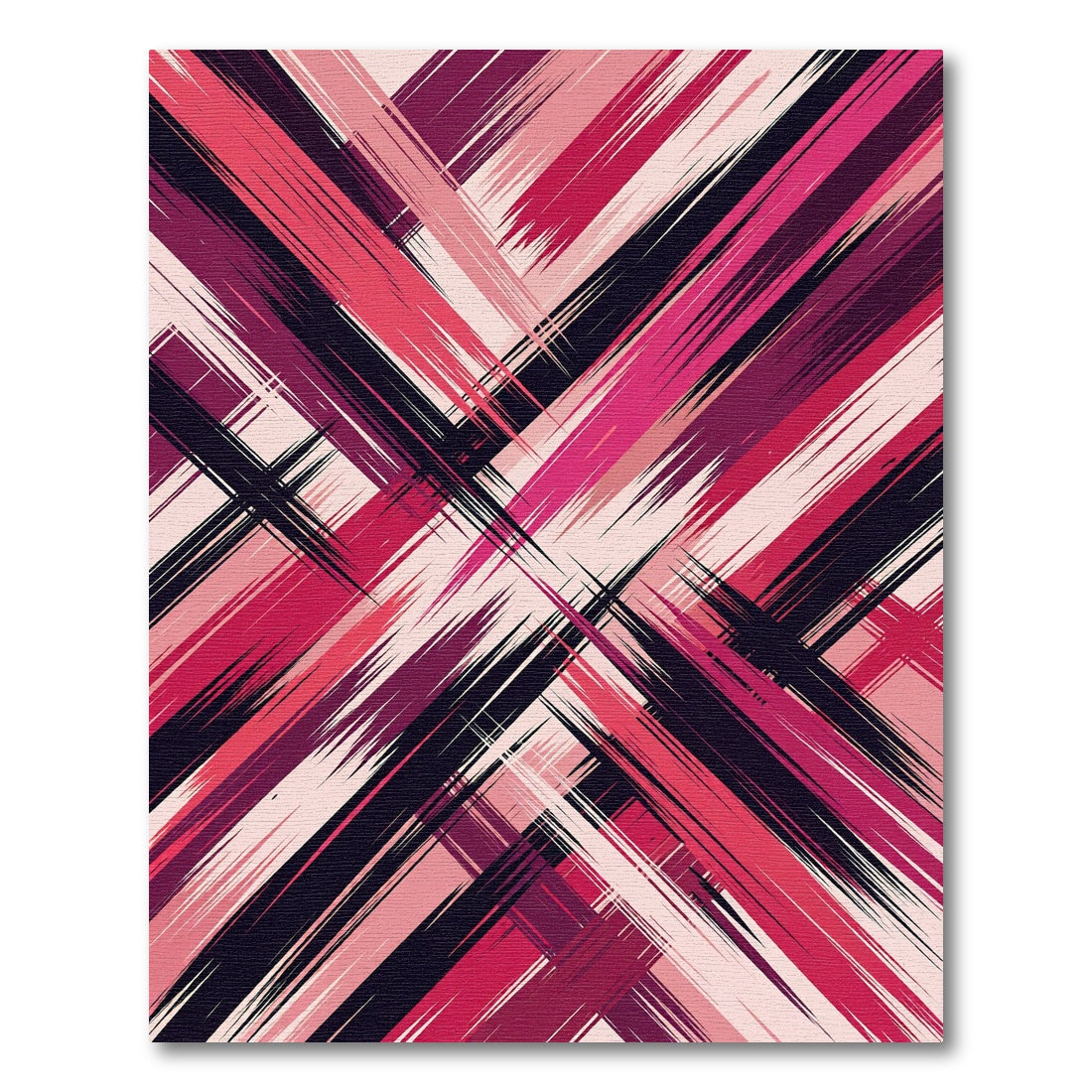 Crimson Berry Jagged Stripe Overlay Rug