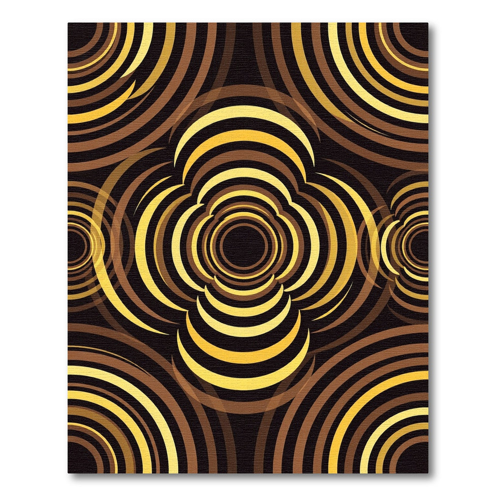 Retro Golden Swirl Bloom Rug