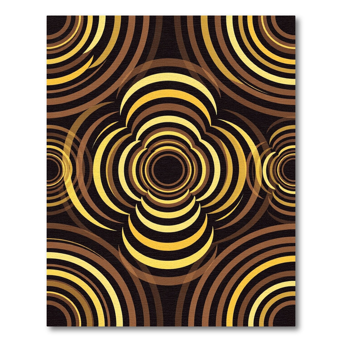 Retro Golden Swirl Bloom Rug