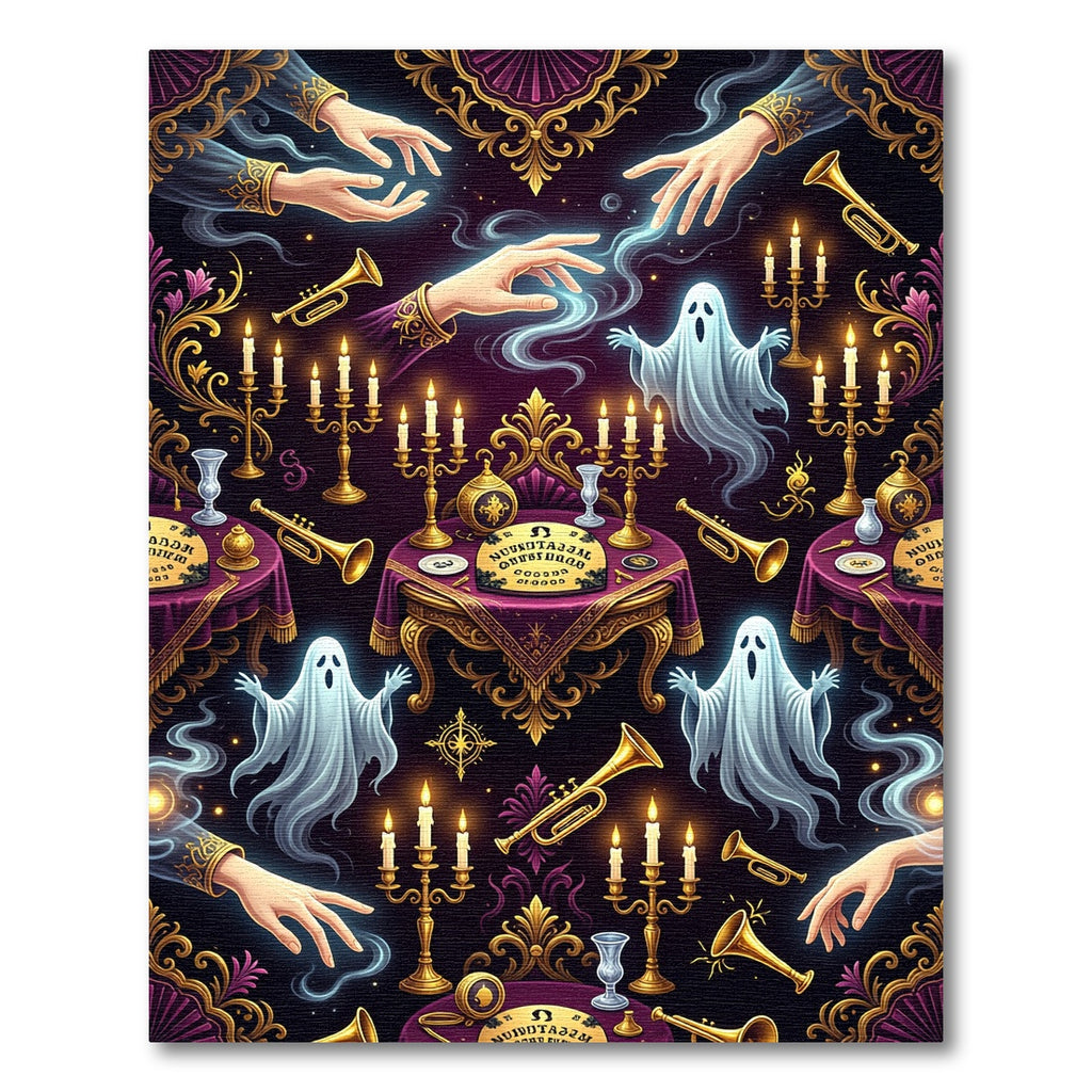 Gothic Haunted Sance Spirit Purple Gold Rug
