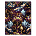 Gothic Haunted Sance Spirit Purple Gold Rug