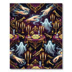 Gothic Haunted Sance Spirit Purple Gold Rug