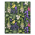 White Yellow Purple Lavender Garden Blossoms Rug