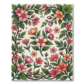 Pink Coral Blossom Vine Garland Rug