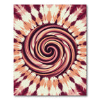 Swirling Burgundy Orange Abstract Spiral Rug