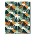 Desert Geometric Staircase Illusion Rug