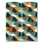 Desert Geometric Staircase Illusion Rug