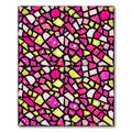 Pink Yellow Glitter Terrazzo Fragments Rug