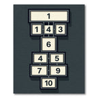 Modern Monochrome Geometric Hopscotch Grid Rug