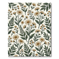 Cream Floral Daisy Botanical Meadow Rug