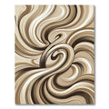Brown Cream Swirl Abstract Ribbon Rug