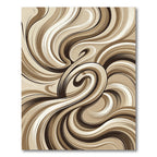 Brown Cream Swirl Abstract Ribbon Rug