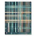 Teal Coral Plaid Gradient Overlay Rug