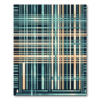 Teal Coral Plaid Gradient Overlay Rug