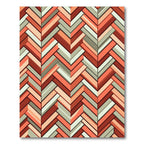 Terracotta Sage Herringbone Geometric Abstract Rug