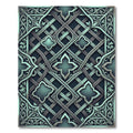 Ornate Teal Interlocking Filigree Rug