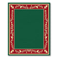 Crimson Gold Leaf Botanical Border Rug