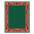 Crimson Gold Leaf Botanical Border Rug