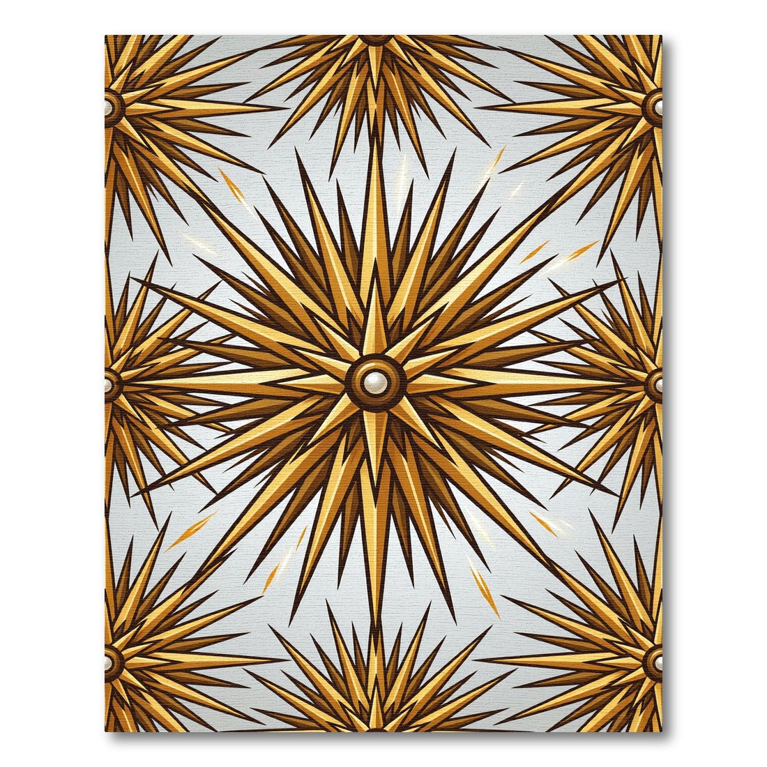 Golden Sunburst Geometric Celestial Radiance Rug