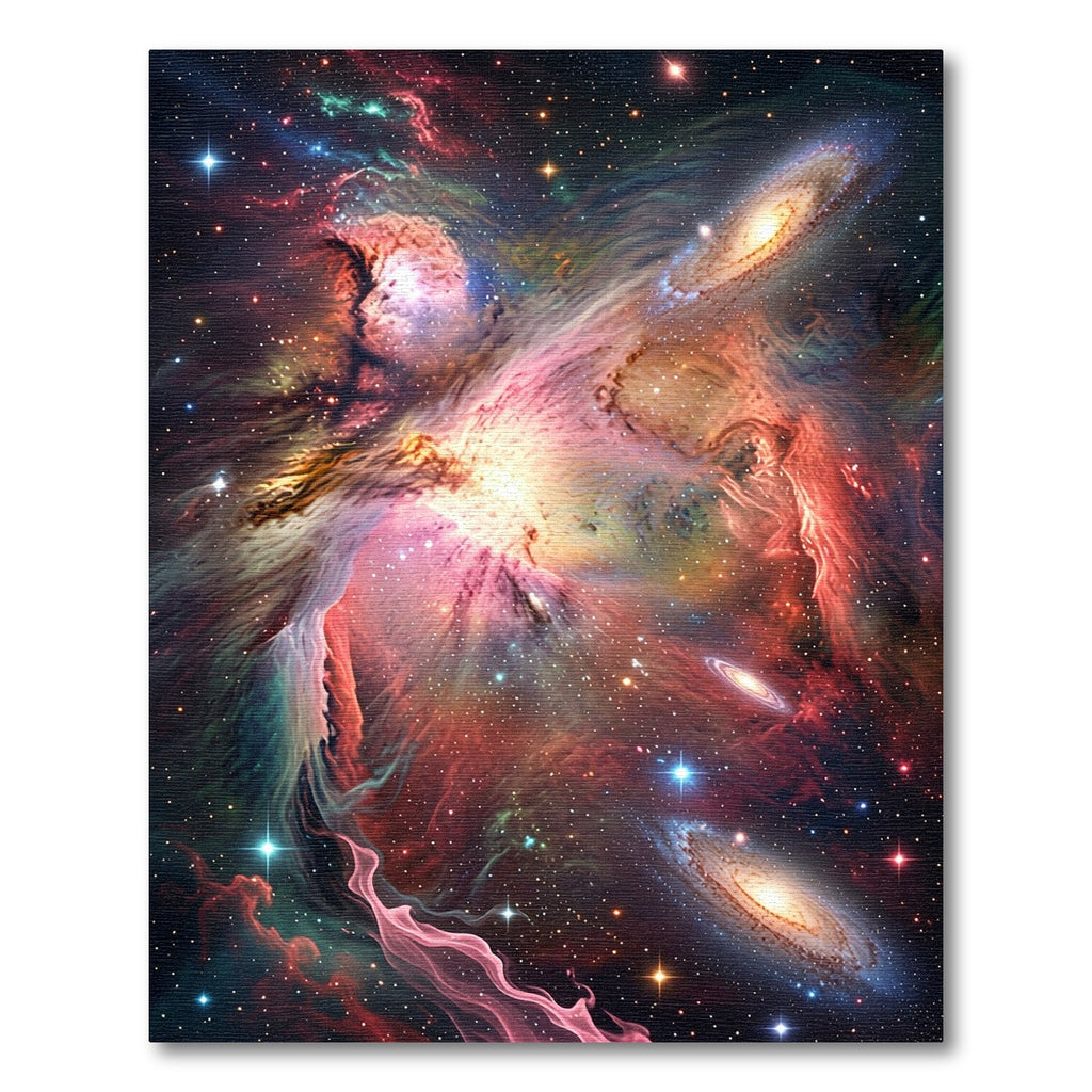 Vibrant Celestial Nebula Swirl Galaxy Rug