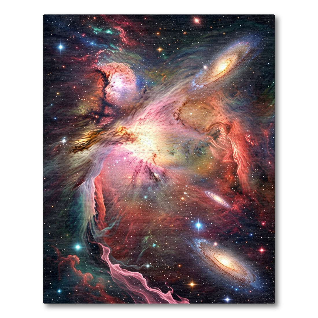 Vibrant Celestial Nebula Swirl Galaxy Rug
