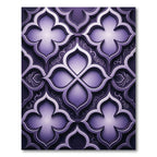 Sophisticated Deep Purple Quatrofoil Trellis Rug