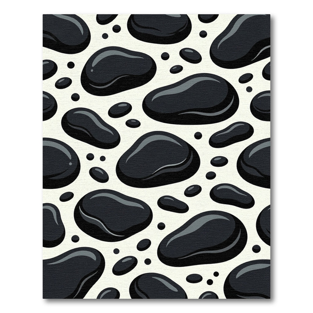 Black Pebble Abstract Spot Rug