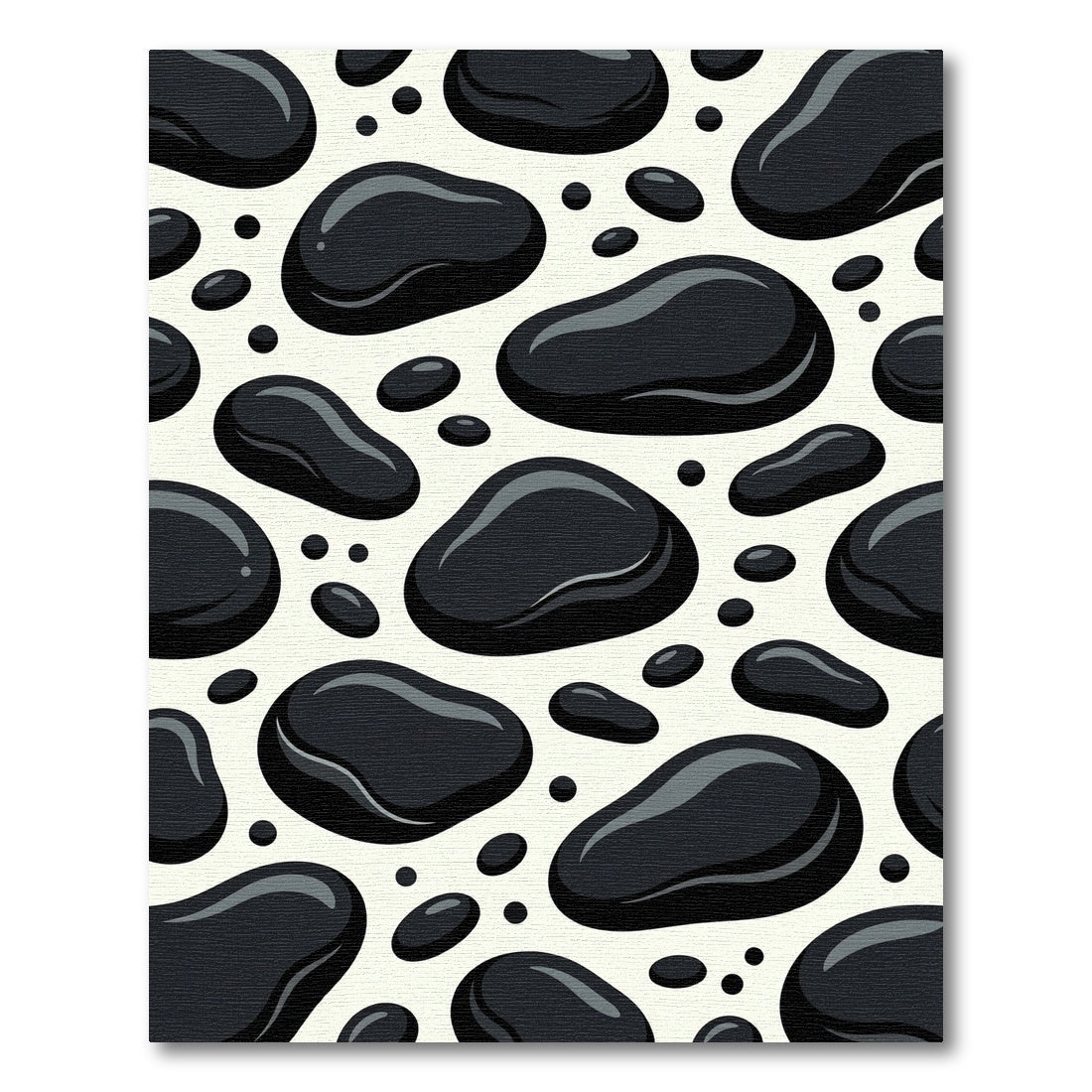 Black Pebble Abstract Spot Rug
