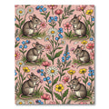 Whimsical Blush Pink Mouse Floral Meadow Rug