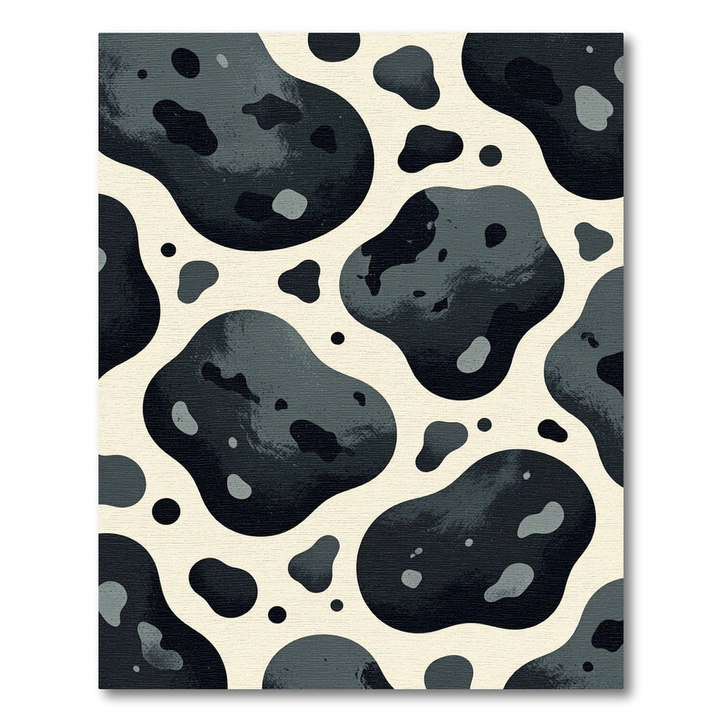 Modern Organic Charcoal Pebble Abstract Rug