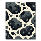 Modern Organic Charcoal Pebble Abstract Rug