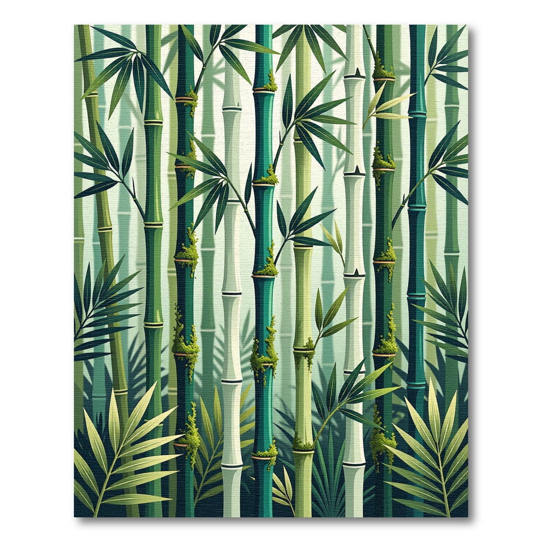 Green Bamboo Forest Foliage Rug