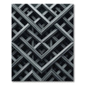 Monochrome Geometric Metallic Intersecting Lattice Rug