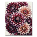 Rich Burgundy Peach Dahlia Bouquet Rug