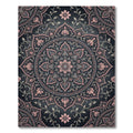 Rose Gold Floral Mandala Scroll Rug