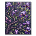 Elegant Purple Iris Floral Branches Rug