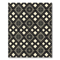 Black and Beige Geometric Diamond Tile Rug