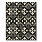 Black and Beige Geometric Diamond Tile Rug