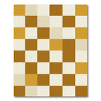 Brown Cream Checkerboard Geometric Square Rug